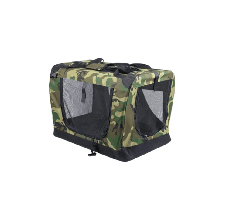 4Dogs Canvasbur med gardiner (camoflage/black XS) BEGRENSET ANTALL!