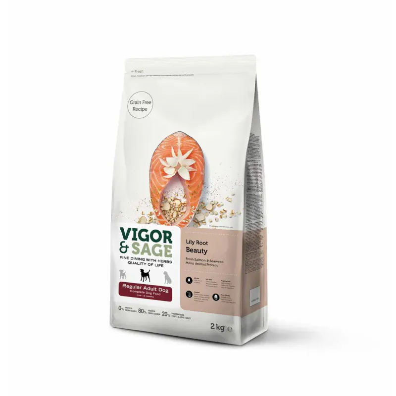 Vigor & Sage BEAUTY LILLY ROOT REGULAR ADULT DOG 12kg 